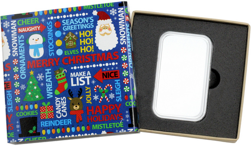 SilverTowne Natural Kraft Paper Gift Box with Merry Christmas Wrapping Paper Box Sleeve